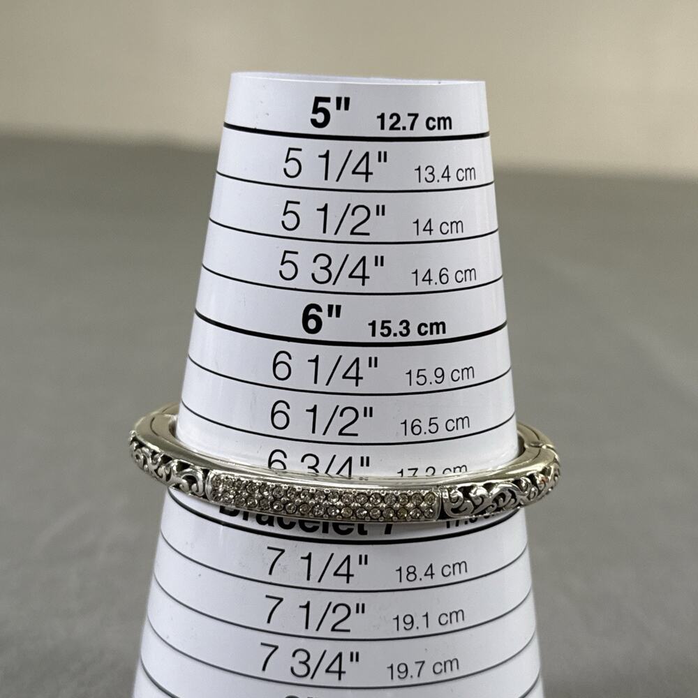 Brighton Silver Slim Bangle Hinged Bracelet Lot of 5 Rhinestones Benefits Chrty - Picture 16 of 16